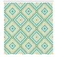 thumbnail image 3 of Ambesonne Aqua Shower Curtain, Rhombus in Spring Colors, 69"Wx70"L, Turquoise Yellow White, 3 of 3