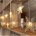 thumbnail image 1 of Snowflakes LED Curtain Lights Color Changing Snowflakes Fairy Lights, LED Snowflake Lights for Home, Church, Wedding, Birthday WARM-BATTERY, 1 of 5