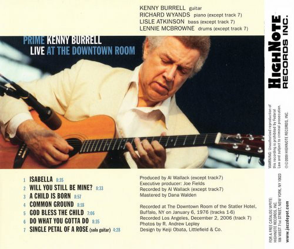 (CD)Prime: Kenny Burrell Live at the Downtown Room／Kenny Burrell Kenny Burrell, Richard Wyands, Lisle Atkinson, Lenny