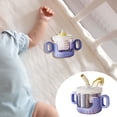 thumbnail image 1 of Taza para , Taza de entrenamiento de silicona, 10 , Taza de entrenamiento para bebés de dibujos animados, Botella de agua para niños pequeños Violeta, 1 of 10