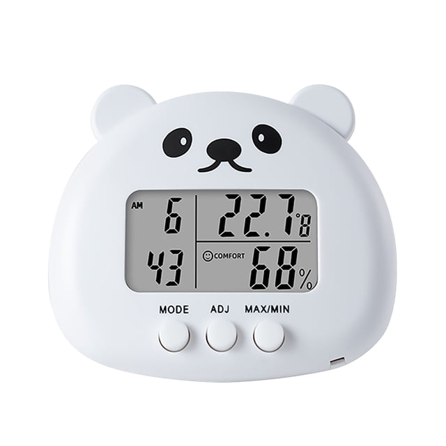 Temperature and Humidity Meter, Multifunction Electronic Clock with Alarm, Large Screen Digital Display, Precision Monitor for Baby Room and Indoor Home^