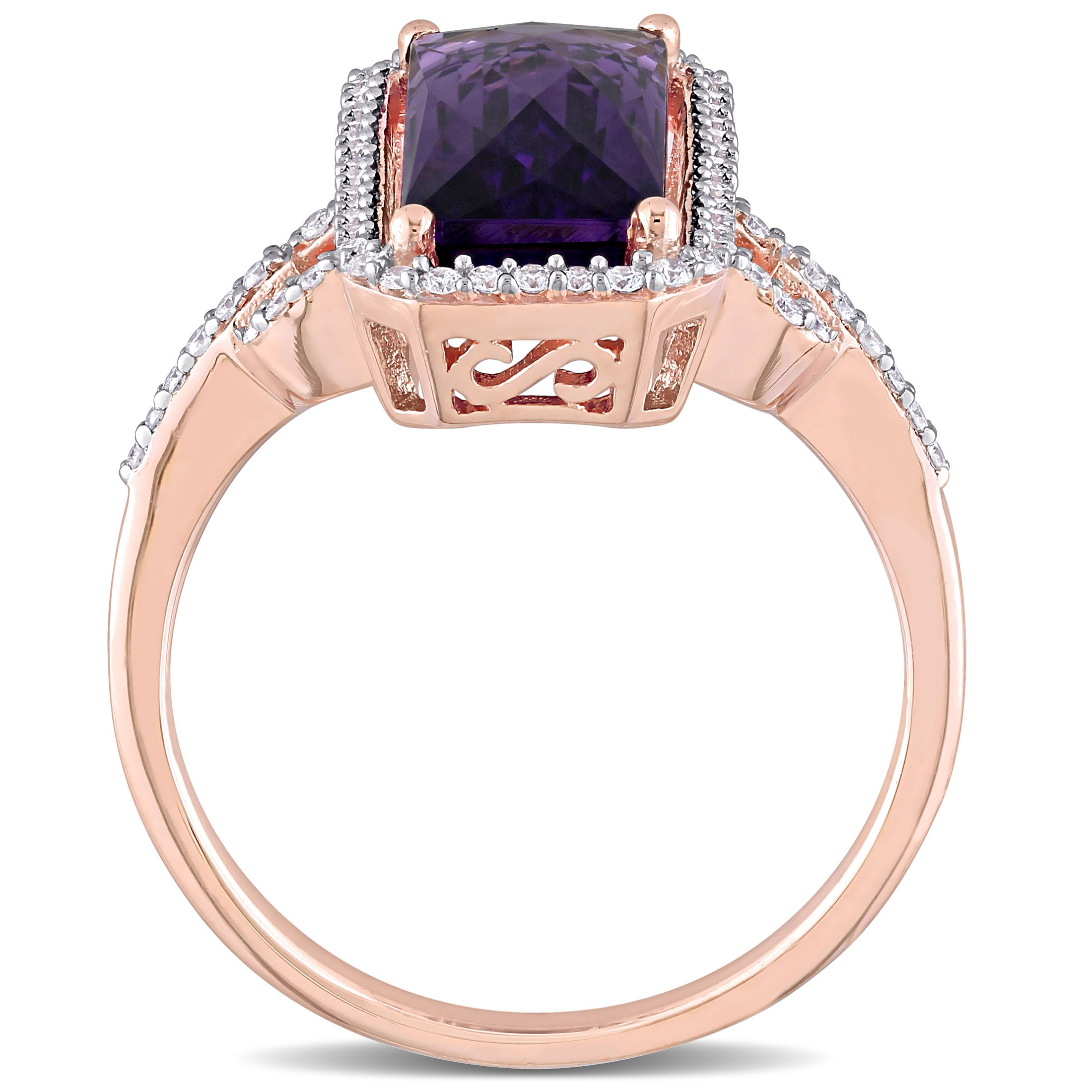 Everly Women's Amethyst 14k Rose Gold Ring