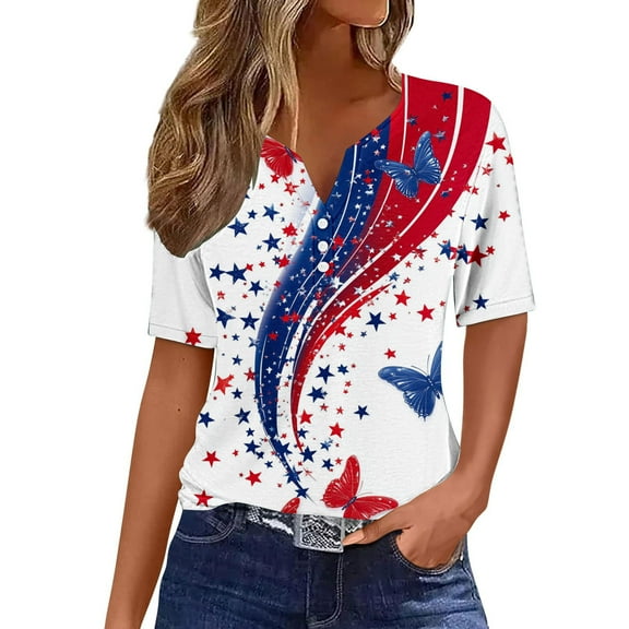 Lumivie Summer Tops 2025 Trendy Tshirts Shirts For Women Plus Size Long Short Sleeve Peasant Blouses For Women Plus Size Cotton T Shirts Women Loose Fit