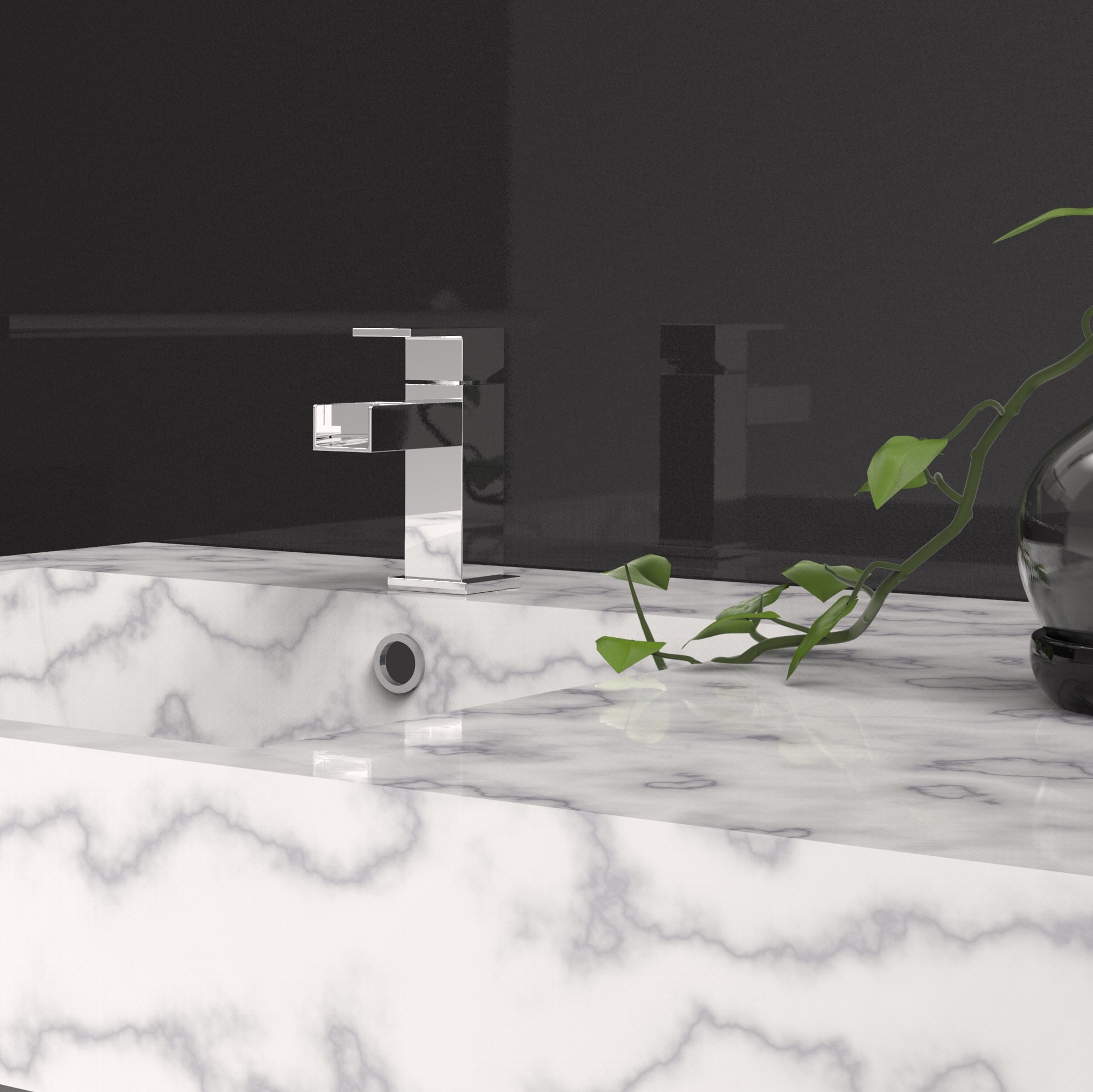Belanger QUA32CCP Single Handle Bathroom Faucet with Drain, Polished Chrome