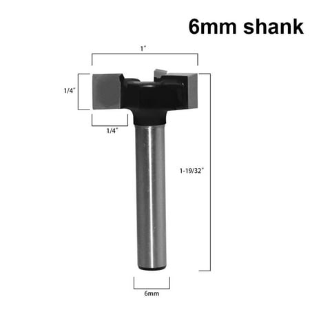 

6mmShank 3 teeth T-Slot Router Bit Milling Straight Edge Slotting Milling Cutter