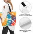thumbnail image 5 of Large Capacity Single Shoulder Shopping Bag 19.7×15.7×5.9in Main Pocket Large To Accommodate Your Daily Needs Can Be Portable Can Be A Single Shoulder Back Brown Tie-Dye Background Rainbow Colors, 5 of 8