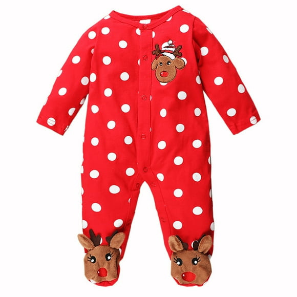 1 Pce Joli Barboteuse de Noël pour Bébé à Manches Longues Combinaison pour Bébé Tout-Petits