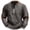 Dark Gray, variant on Men's Quarter Zip Pullover Sweater, Cable Knit Diamond Pattern Neck Sweatshirt with Suede Shoulder Elbow Patches