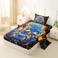 thumbnail image 2 of Castle Fairy Abstract Flame Skull Twin Sheets 3pcs,Happy Halloween Bedding,Orange Black,1 Fitted Sheet,1 Flat Sheet and 1 Pillowcase, 2 of 6