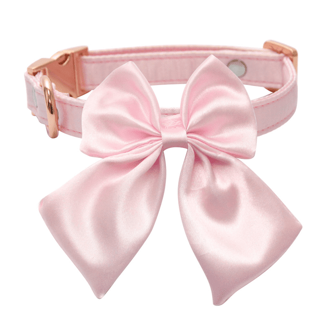 Collar ajustable con pajarita marinera de colores lisos para perros pequeños, medianos y grandes con hebilla de metal dorado