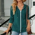 thumbnail image 2 of Ediodpoh Women's Autumn Winter Loose Long Sleeve Hooded Zipper Cardigan for Women Pocket Sweater Green S, 2 of 8