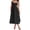Black, variant on Women's Floral Print Spaghetti Strap Midi Dress Ruched Pocketed Zipper 95% polyester 5% elastane for Spring Summer