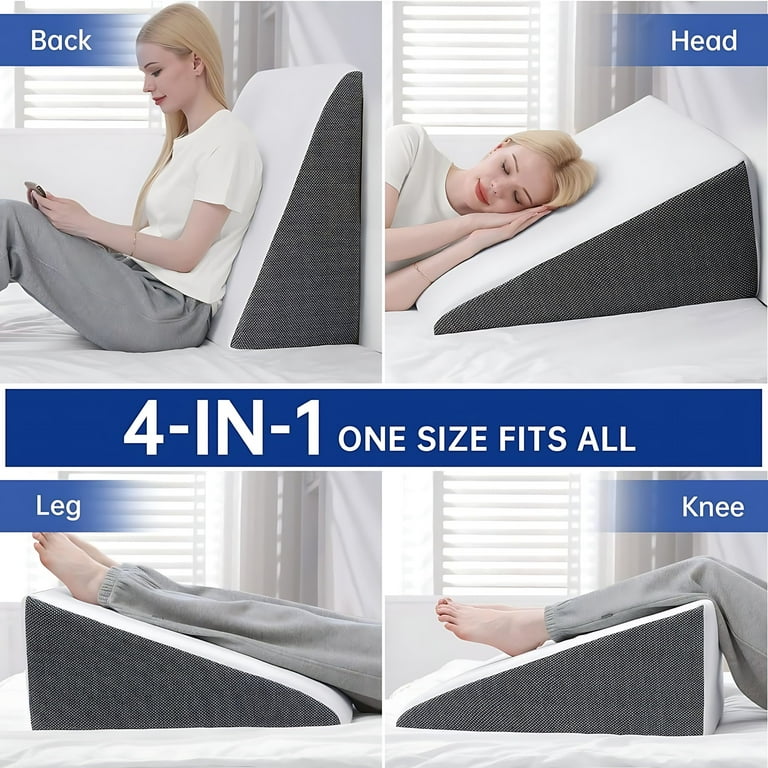 CozyHome MT Wedge Pillow for Sleeping Adjustable Memory Foam Incline Elevated Triangle Wedge Pillow