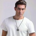 thumbnail image 5 of Black Enamel Maltese Cross Temple Templar Knight Cross Men Pendant Necklace, 5 of 5