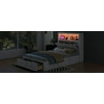 thumbnail image 6 of Wood Full Size Hydraulic Platform Bed with Storage LED Headboard, Charging Station & 2 Drawers, White, 6 of 9