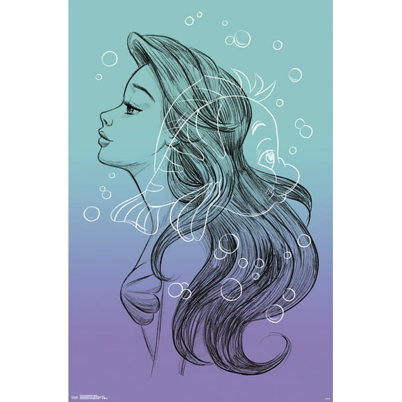 Disney The Little Mermaid - Sketch Wall Poster, 22.375" x 34"