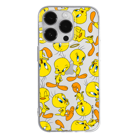 Mobile phone case for Samsung A14 4G/5G original and officially Licensed Looney Tunes pattern Tweety 010 optimally adapted to the shape of the mobile phone, partially transparent