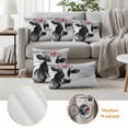 thumbnail image 6 of Farmhouse Cow Outdoor Waterproof Pillow Covers, Watercolor Animal Botanical Flowers Decorative Square Throw Pillowcase Sofa Cushion Sham for Patio/Couch/Chair, 26"x26" 2 Pack, 6 of 8