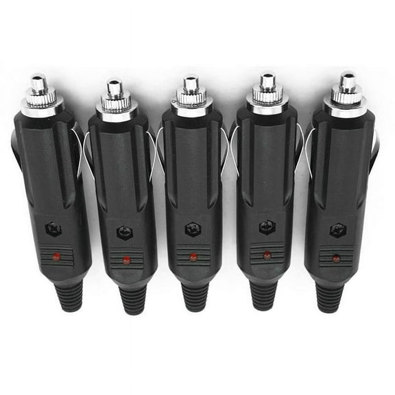 5Pcs 12V-24V Car Cigarette Lighter Plug Fuses 5A with LED Indicator Plug