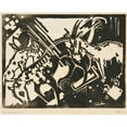 thumbnail image 2 of Heinrich Campendonk 14x12 Black Ornate Wood Framed Double Matted Museum Art Print Titled: Goat And&nbsp;Sheep (1916), 2 of 5