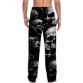 thumbnail image 2 of Men's pajama pants with a gothic skull pattern， soft home pajama pants， casual and comfortable loose fit pajama pants， elastic waistband， the ideal gift for birthdays and holidays., 2 of 10