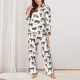 thumbnail image 2 of Xecao Cow Print Women Pajamas Set Soft Sleepwear Pjs long Sleeve Button Down Nightwear with Long Pants, 2 of 6