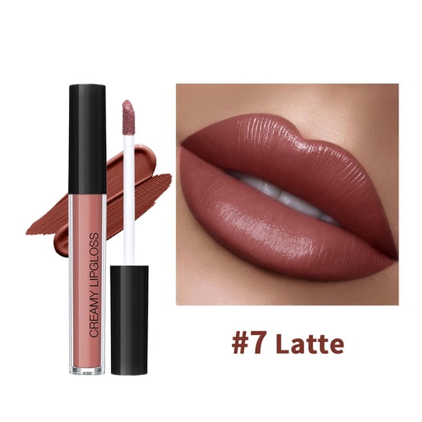 Lápiz labial para mujer, tinte labial, brillo labial en crema, brillo labial semimate aterciopelado, resistente al agua, antiadherente, hidratante, brillo labial, 2,5 ml