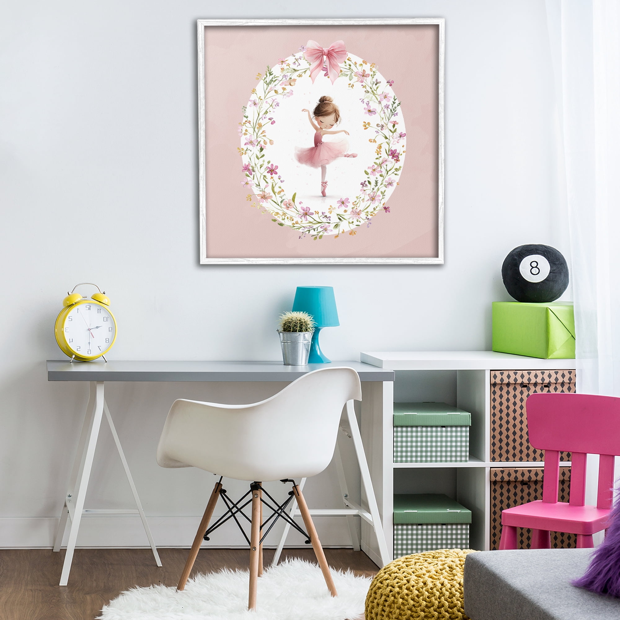 Stupell Industries Ballet Dancing Princess White Framed Giclee Art, design by Christine Simpson Art