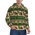 thumbnail image 2 of Naloa Dark Green Vintage Corn Pattern Men's Casual Hooded Collar Drawstring Hoodies Pullover Sweatshirts Casual Long Sleeve Shirts-Small, 2 of 7