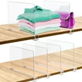 Fabulas Clear Acrylic Shelf Dividers, Organizer, Storage, 6 Pack for