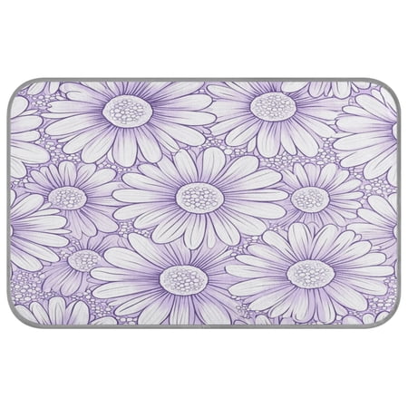 Pet Cooling Mat Breathable Ice Silk Dog Cooling Pad Foldable Summer Sleeping Mat A Pattern with Pale Purple Daisies for Dogs & Cats 27.6×22in