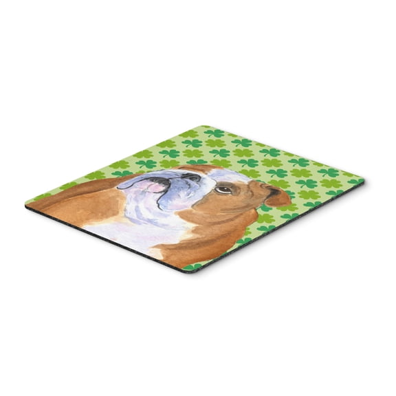 Carolines Treasures SS4422MP "Bulldog English St. Patricks Day Shamrock Portrait Mouse Pad Hot Pad or Trivet" Large