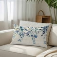 thumbnail image 3 of Blue Teal Eucalyptus Leaves Throw Pillow Cover, Pillowcase Protectors with Zipper, Breathable Decorative Lumbar Pillow Case Cover, Watercolor Vintage Botanical Pillow Shams for Couch Sofa 12x20Inch, 3 of 8