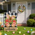 thumbnail image 6 of Welcome Bunny Garden Flag 12x18 Inch Bunny Ears Paw Prints Pink Floral Buffalo Plaid Farmhouse Spring Double Sided Burlap Small Yard Flag Seasonal Outdoor Decoration for Outside Home Front Door Lawn, 6 of 6