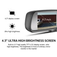 thumbnail image 4 of Scienceny de espejo retrovisor AHD de 4,3 pulgadas con soporte + cámara de marcha atrás resistente al agua Cámaras de salpicadero de coche, 4 of 6