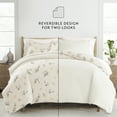 thumbnail image 6 of Noble Linens Delicate Floral Ivory 2-Piece Patterned Duvet Cover Set, Twin, 6 of 7