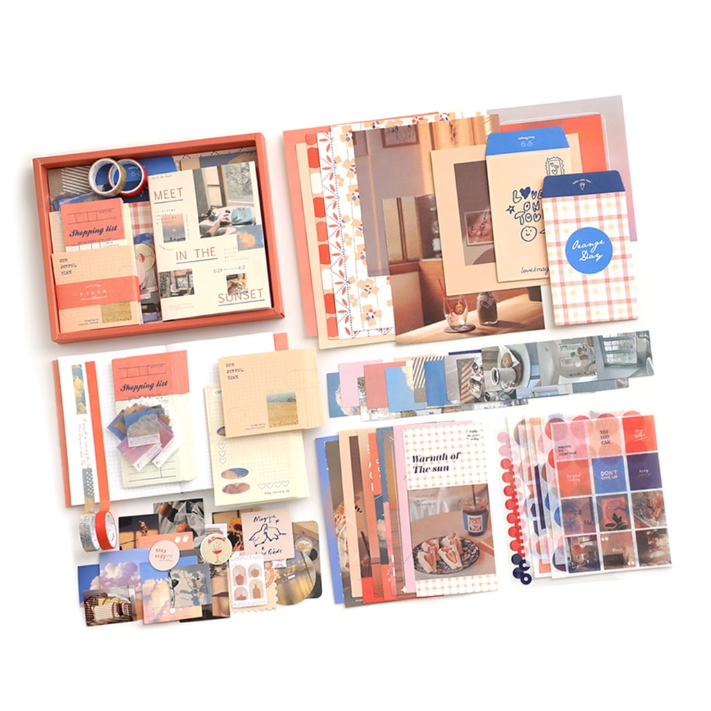Vintage Scrapbooking Supplies Tape Sticker Scrapbook Frame Journaling Kits