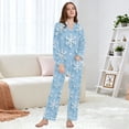 thumbnail image 6 of FORMRS Womens Pajama Set Long Sleeve Top and Pants with Pockets Soft Comfy Lounge Sleepwear, Sizes S-2XL, Blue Snowflake, 6 of 7