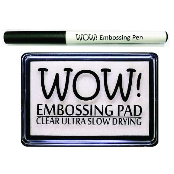 Wow Clear Embossing Ink Pad Ultra Slow Drying WV02 and Embossing Pen WV04 - Bundle 2 Items