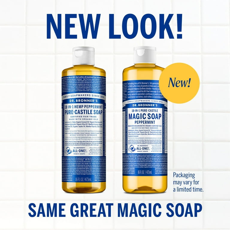 Dr. Bronner's Magic Soap - Castile Liquid - Peppermint - 16 oz