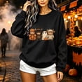 thumbnail image 4 of Staron Cute Halloween Sweaters for Women Round Neck Long Sleeve Loose Casual Oversized Fall Tops Black L, 4 of 4