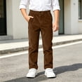 thumbnail image 6 of CYRBOKO Corduroy Pants for Boys, Elastic Waist Relaxed Fit Comfy Casual School Uniform Pants Coffee Size 13-14 T, 6 of 7