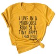 thumbnail image 1 of B91xZ Hauts Mignons pour Femmes Manches Courtes Col Rond Tunique Décontractée Blouse, Jaune TTG, 1 of 5