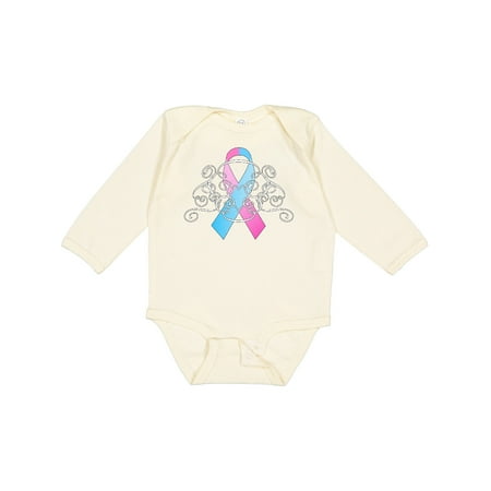 

Inktastic Pink and Blue Ribbon- Infant Loss Infertility Miscarriage Gift Baby Boy or Baby Girl Long Sleeve Bodysuit