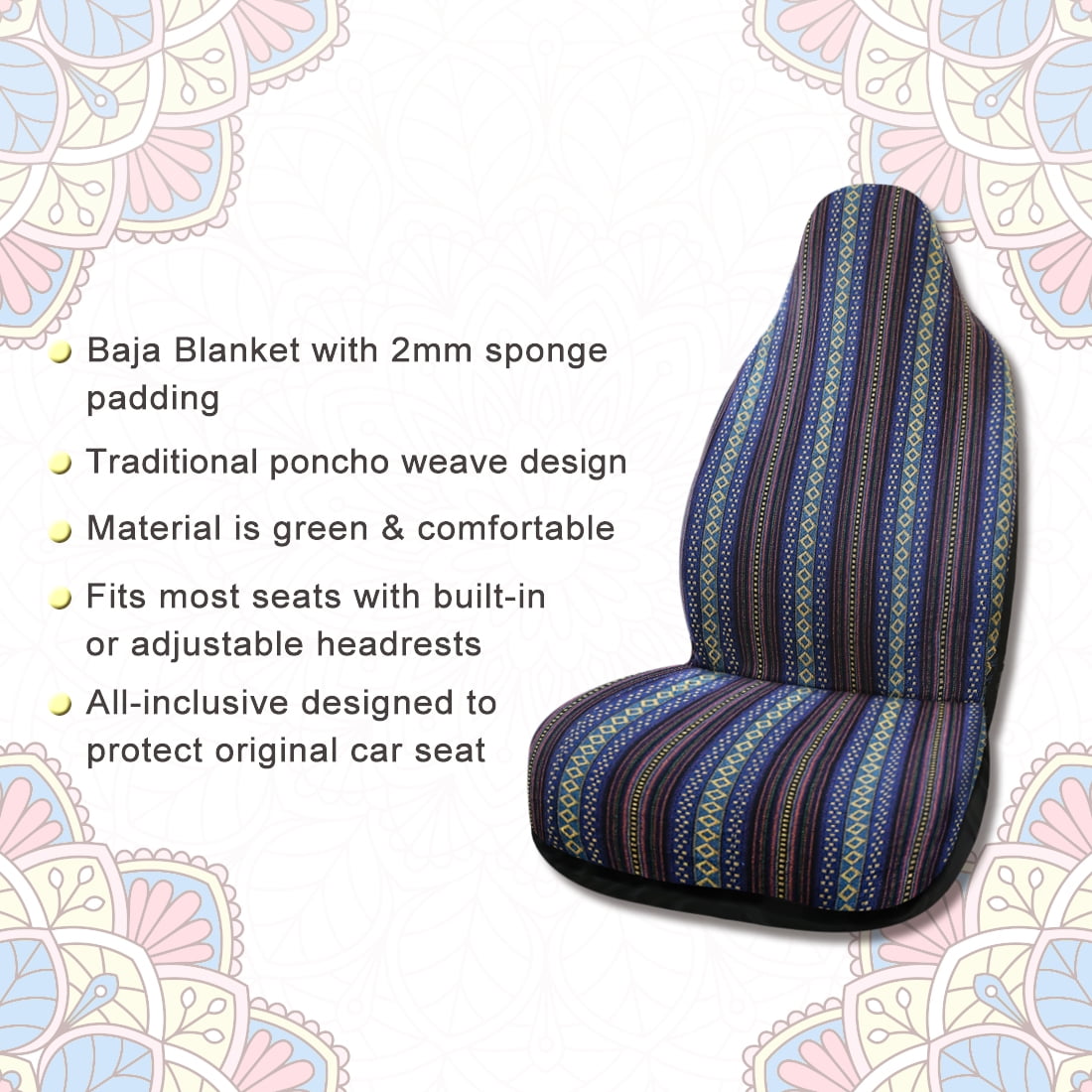 Universal Baja Blanket Car SUV Automotive Front Bucket Seat Cover