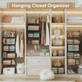thumbnail image 5 of X-COSRACK 5-Tier Hanging Closet Organizer, Metal Wire Modular Storage Baskets with Dividers & Hooks, Anti-Sag Wardrobe Shelf, Black, 5 of 10