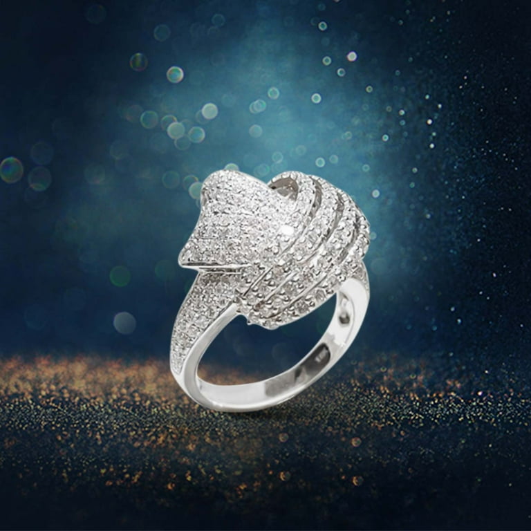 S925 Simulated Diamond Cubic Zirconia Ring Engagement Promise