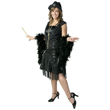 Plus Size Black Jazz Flapper Costume