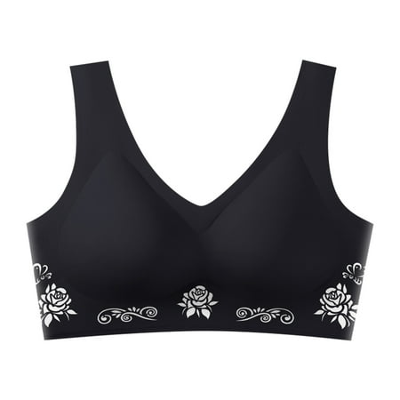 

Women s Trackless Underwire Vest Ice Silk Back Sports Sleep Latex Bra Underwear