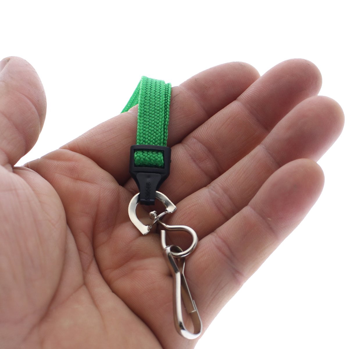 Bulk 100 Pack - Premium Breakaway Lanyards for ID Badges - Metal Swivel J Hook - 3/8” Wide | 36 Inch Length | Flat Woven by Specialist ID (Green)